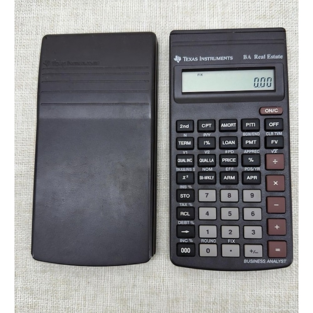 Texas Instruments BA Real Estate Business Calculator Vintage 1992 Financial Tool